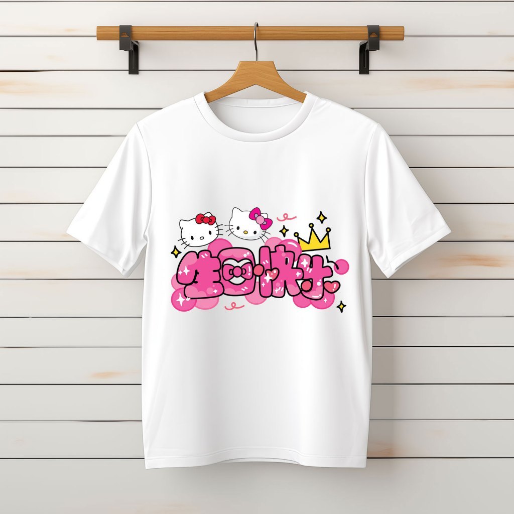 Áo phông, Áo Thun Áo Cộc unisex Nam Nữ, Hello Kitty 51 - Form Xuông [Vietnam FC]