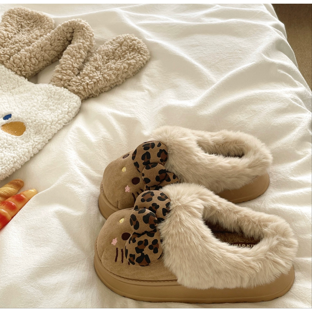 Sục lông Hello Kitty 2 màu Hồng, Nâu cực dễ thương hàng QC HOTTREND 2025  ( Hàng loại 1)