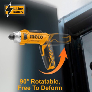 8V Máy siết vít gập INGCO CSDLI0801, Máy siết vít dùng pin Lithium, lực siết 6N.m, máy bắn vít gập