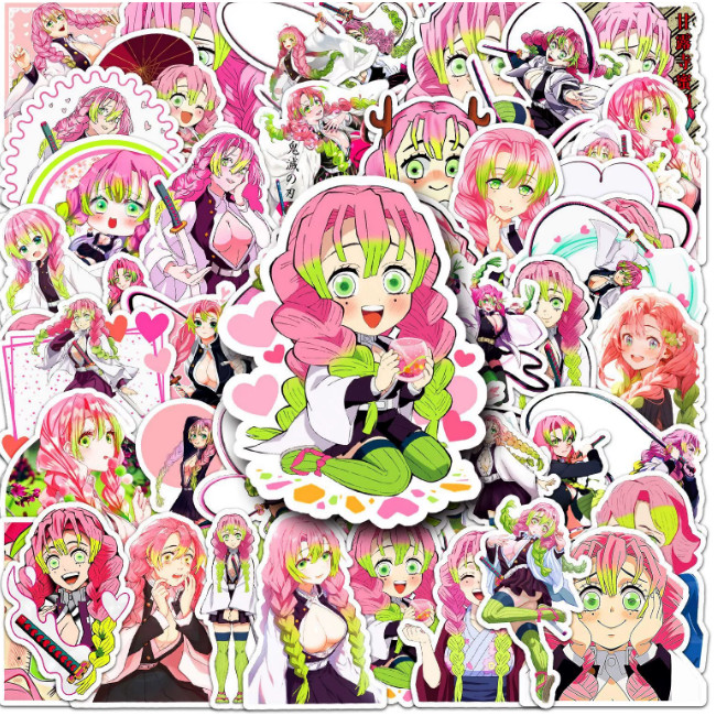 [Chống nước] Sticker Mitsuri Kanroji Kimetsu no Yaiba KnY 50 miếng (đã cắt rời từng miếng) hàng chất