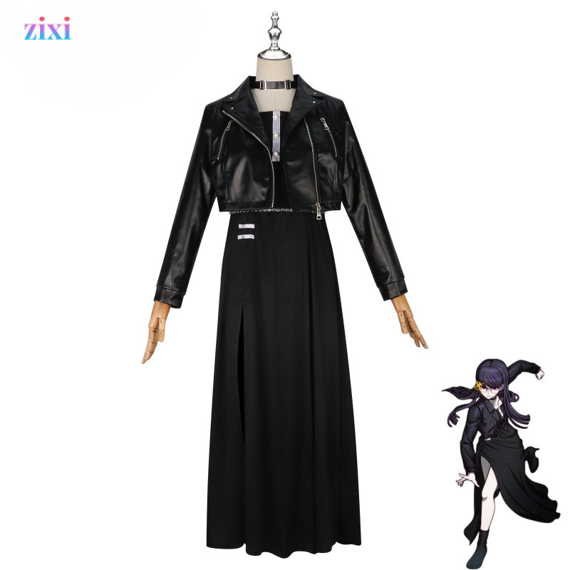 Bộ cosplay Shizuhara Kanae gồm áo khoác da và váy dài -Anime