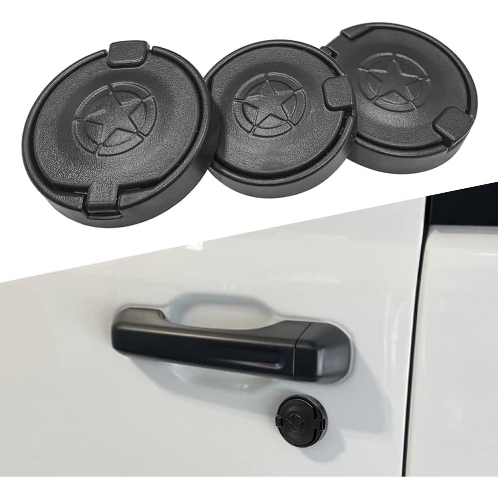 Vỏ lỗ chìa khóa Khóa cửa an ninh Viền bảo vệ lỗ chìa khóa cho Jeep Wrangler JK JKU JL JLU TJ Gladiator JT 2018 2019 2020 2021 2022 2024 2025 Phụ kiện ngoại thất (Star Patter