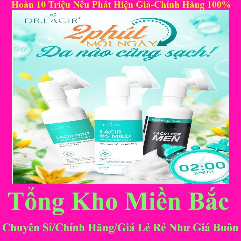 SỮA RỬA MẶT #BẠC_HÀ KIỀM DẦU DR.LACIR_DỊU NHẸ_SRM  LACIR FOR MEN dành cho nam dr lacir [chính hãng]