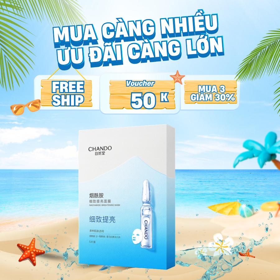 MẶT NẠ TINH CHẤT NIACINAMIDE 26ML  x 5 PCS CHANDO HIMALAYA HÀNG CHÍNH HÃNG [KHÔNG KÈM ỐNG SERUM]