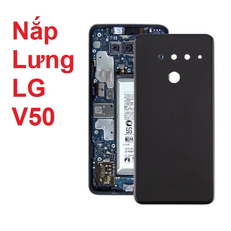 Nắp lưng Pin LG V50 ThinQ 5G Phiên bản KR ,EU, HK Bản Hàn, Bản Mỹ Màu Đen