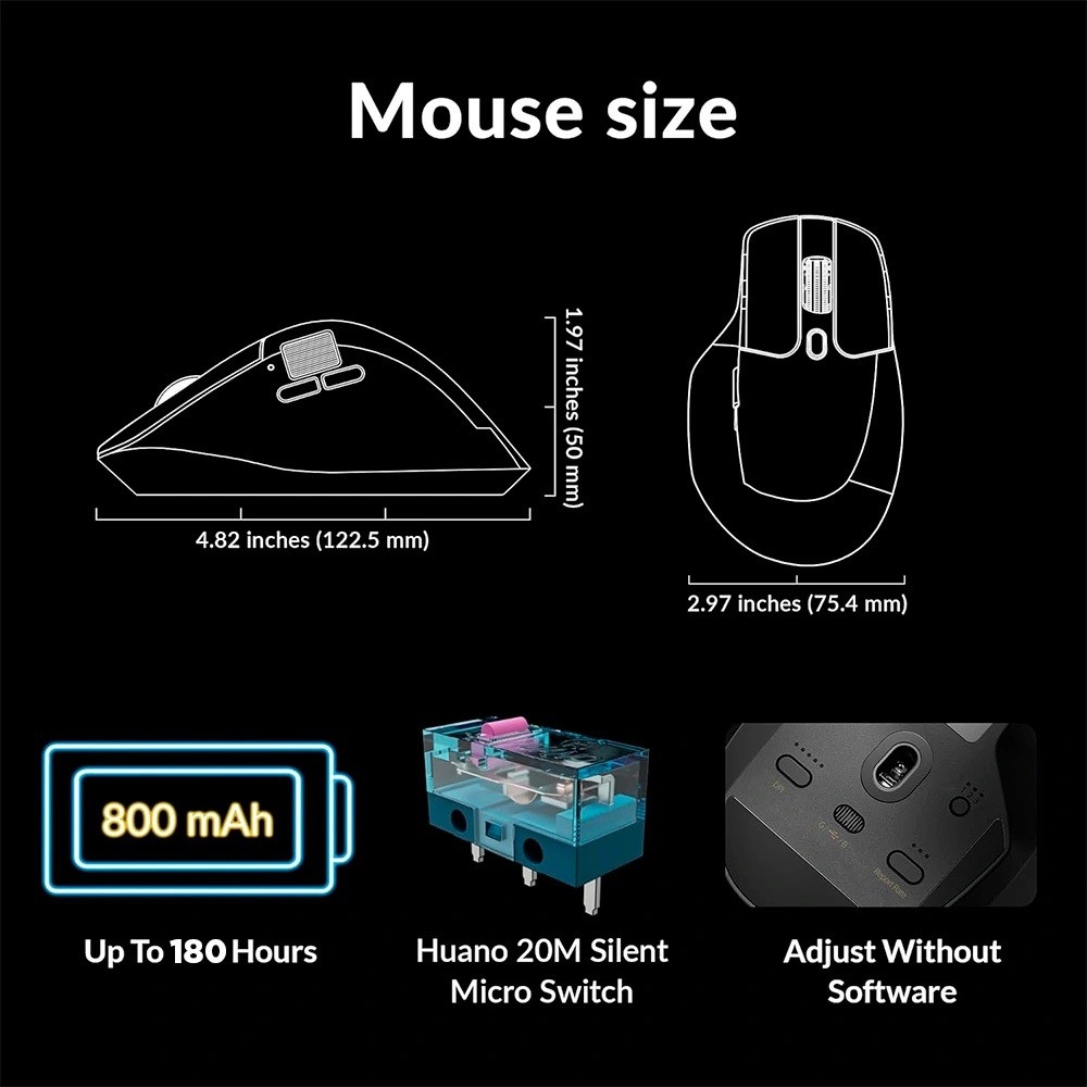 Chuột không dây Keychron M6 Wireless Silent Pixart 3311 - Hàng Chính Hãng | BigBuy360 - bigbuy360.vn