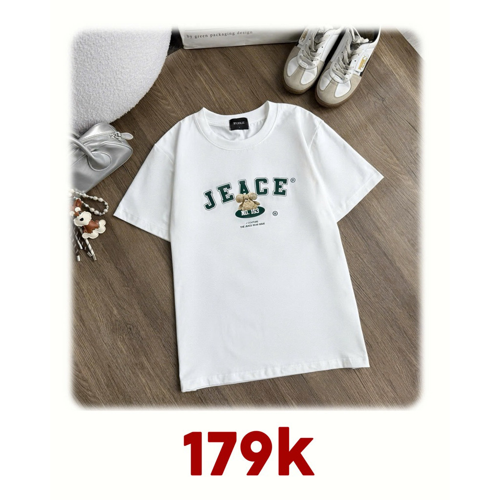 (COD) Áo phông cotton unisex Bear Jeace no153 form suông thoáng mát