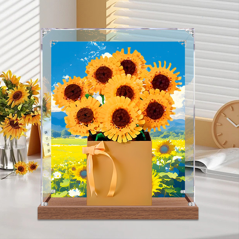 [Hộp chống bụi acrylic] Thích hợp cho Lego 40524 Hộp quà hoa bảo quản hướng dương Hộp trưng bày acry