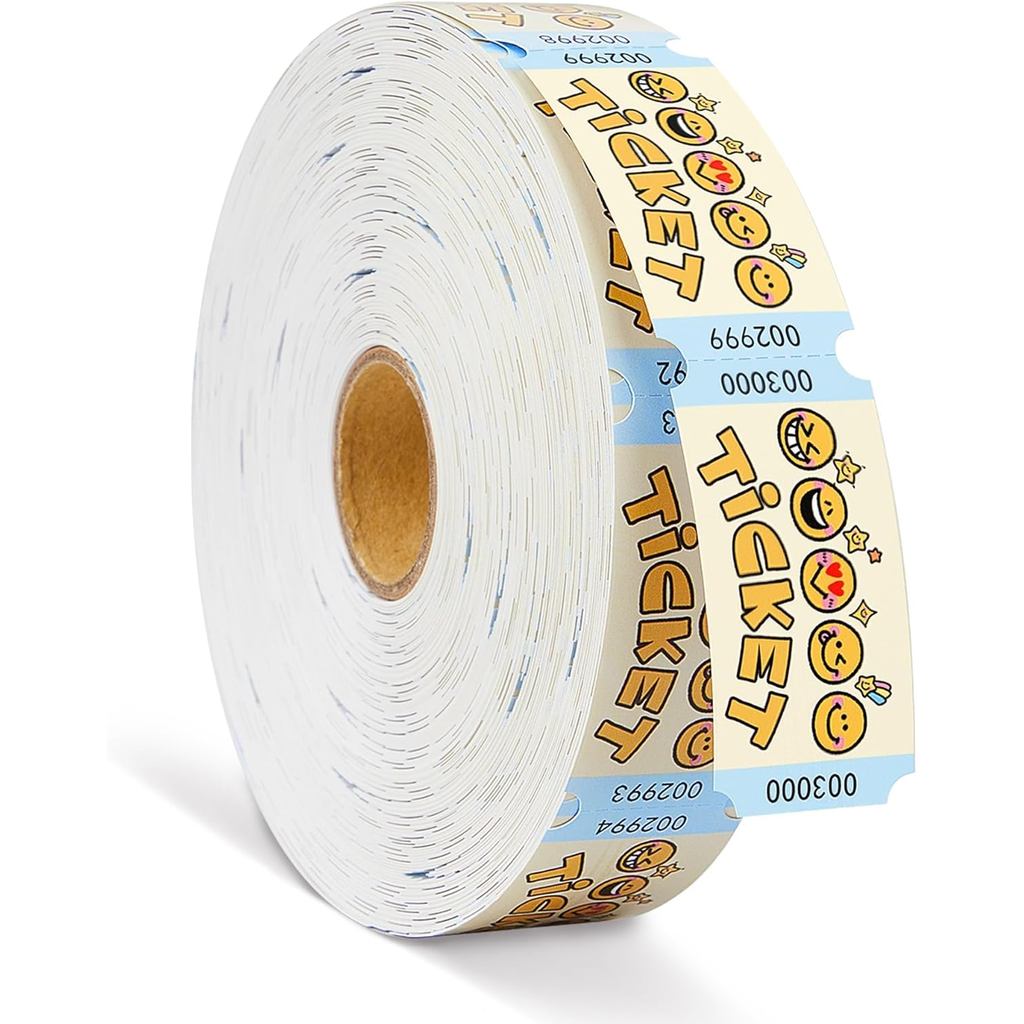 Vé bè cuộn đơn cho các sự kiện, Vé bèo dự tiệc cho lớp học, Lễ hội trường học, Phần thưởng lớp học, Trò chơi gia đình, Arcade, Lối vào, Lễ hội mùa thu, Giải thưởng cửa (1000 chiếc)