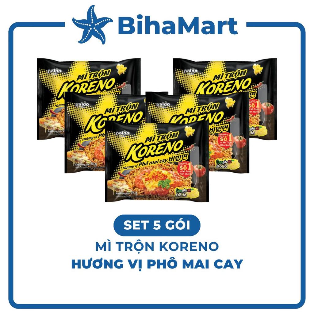 SET 5 GÓI - PALDO - Mì trộn Koreno hương vị Phô mai cay, Koreno Mì trộn Phô mai cay Koreno, Mì Koren