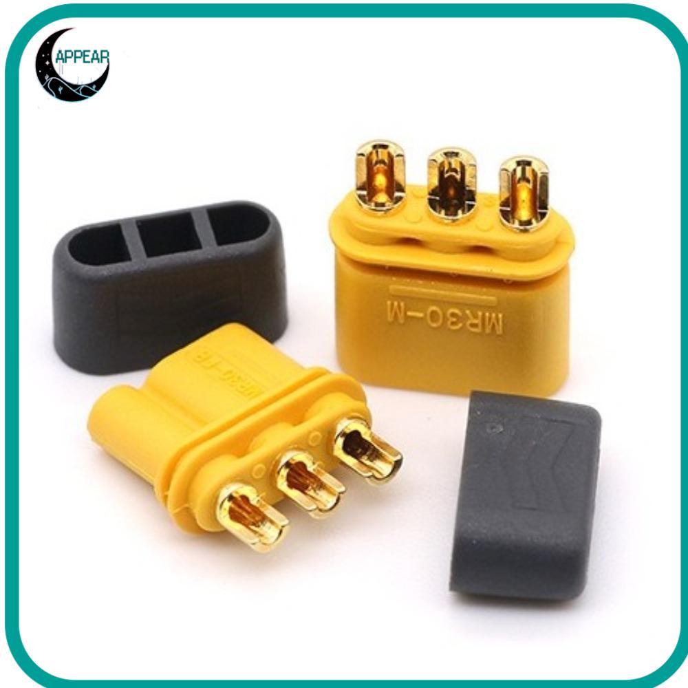 APPEAR LiPo Pin Cắm, Đầu Nối AMASS MR30 Màu Vàng Đen, Có Thể Gắn Với Vỏ Nhựa Nam Nữ Phích Cắm RC Phụ