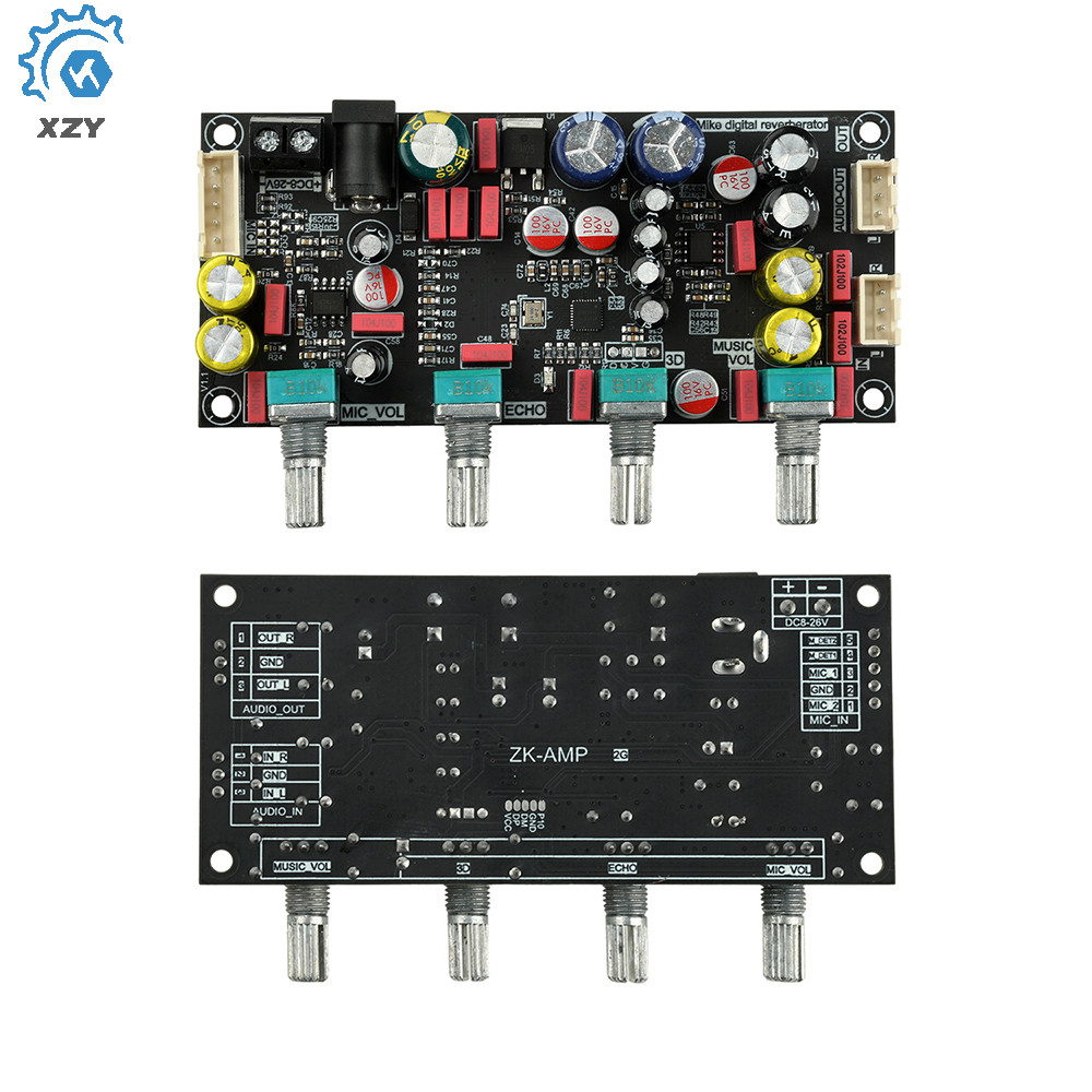 ZK-AMP DC8-26V Nâng cấp thế hệ thứ 2 Micro Audiophile Karaoke Reverb Board Micro K-Sing Preamp Effec