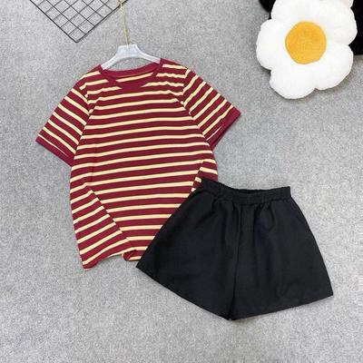 Set Bộ Nữ Trẻ Trung (CÓ LẺ ÁO) Gồm Áo Phom Rộng Kẻ Sọc Basic Phối Quần Đùi Ngắn A308 Q500