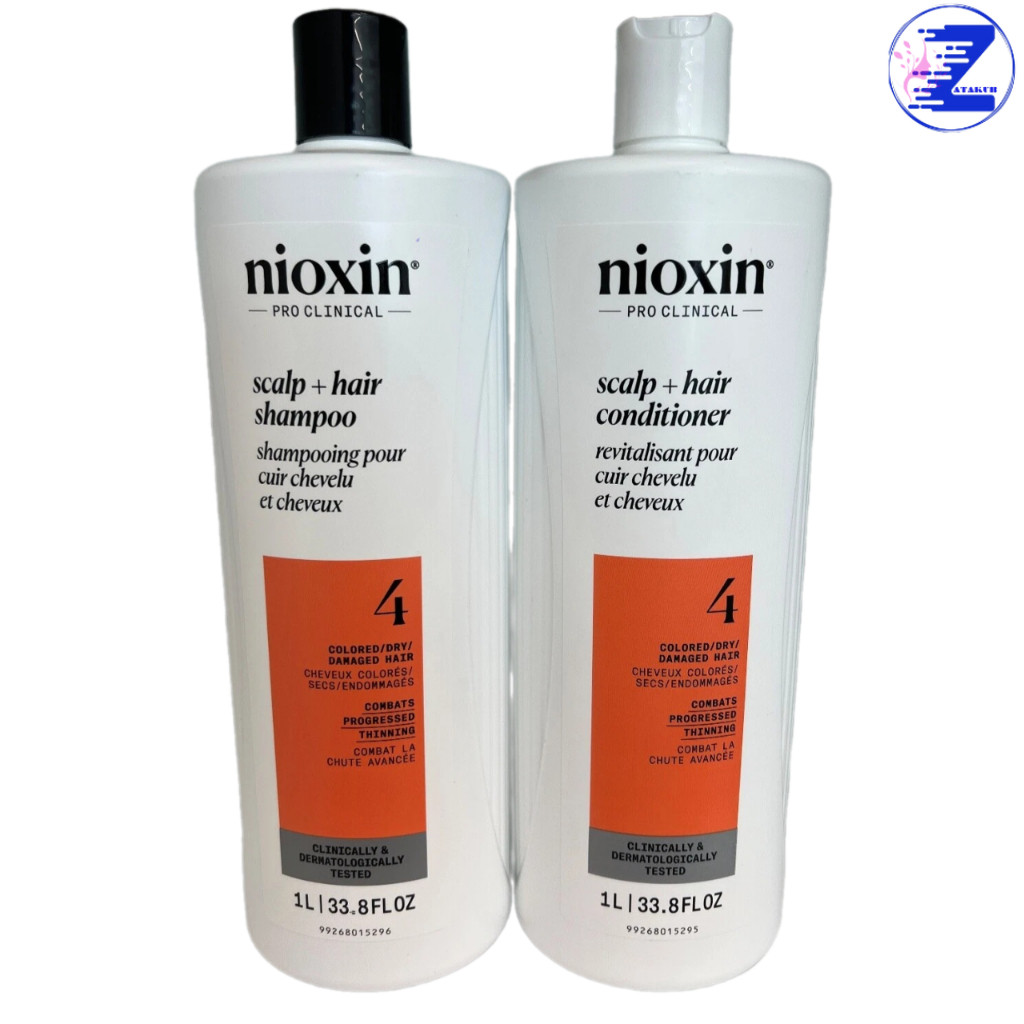 Dầu Gội Xả Chống Rụng Tóc Nioxin System 4 1000mlx2 Phục Hồi Tóc Yếu Mỏng, Mềm Mượt