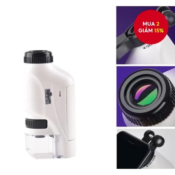 Kính hiển vi bỏ túi Mini 60-120x cho phòng thí nghiệm trẻ em Kính hiển vi cầm tay có đèn Led lúp