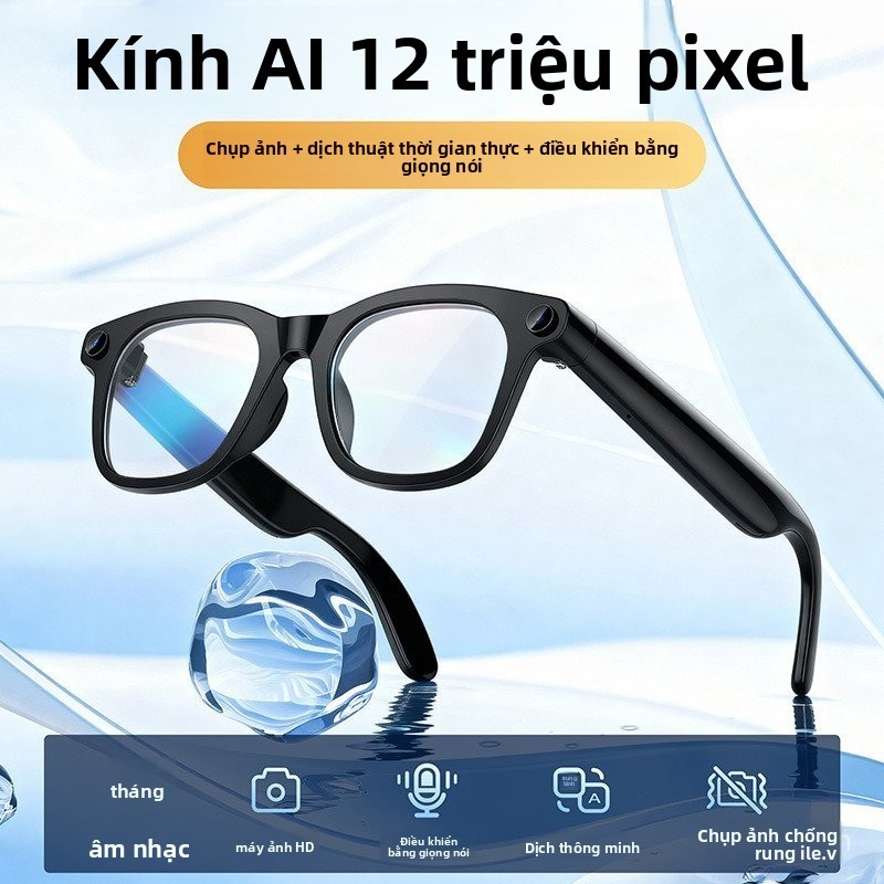AI Mới Kính Thông Minh 1200w Chống Hình Con Quay Hồi Chuyển Ảnh Camera Ghi Hình Nhận Dạng Giọng Nói 