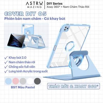 [DIY5 Magnetic 360] Bao da cover D05 iPad AstroMazing xoay 360 tháo rời cho Pro 11 Air 4 5 6 Gen 10