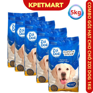 <COMBO GIÁ TỐT> COMBO 5 Gói Hạt Cho Chó ZOI DOG 1kg (5 x1kg) - Thức Ăn Hạt Cho Chó Trưởng Thành ZOIDOG - Hạt Cho Chó