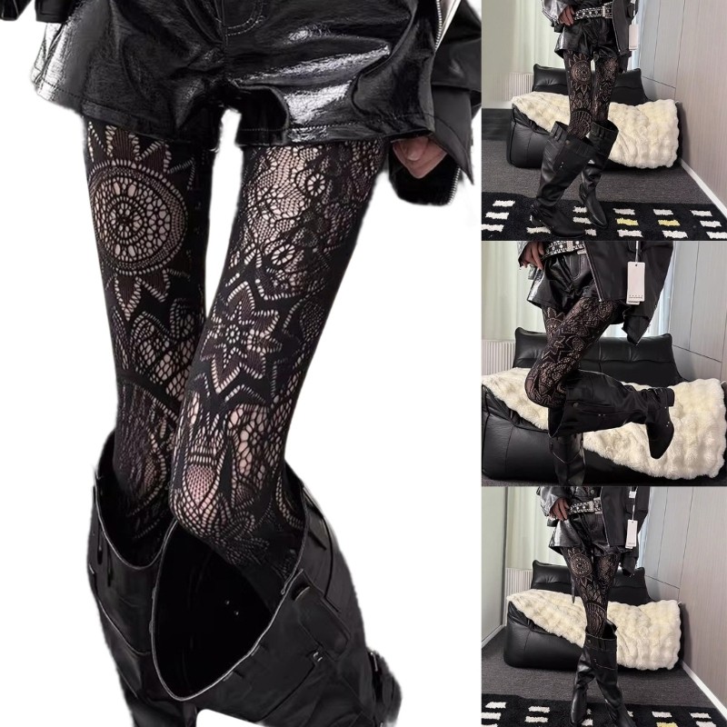 Mtt Cutout Pattern Quần bó phong cách Gothic nhìn buổi tối