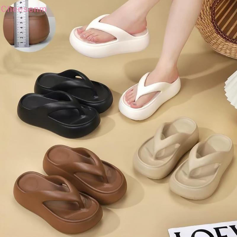Cheesenm Nữ Đế Dày Flip-flop Mùa Hè Đế Mềm Cao Trong Nhà Chống Trơn Trượt Dép Đi Biển Flip-flop TH