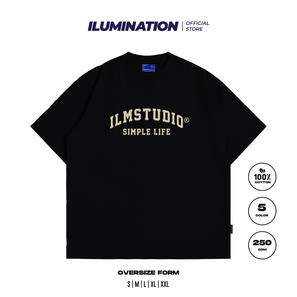 Áo thun ILMSTUDIO Simple Life retro Đen/Navy