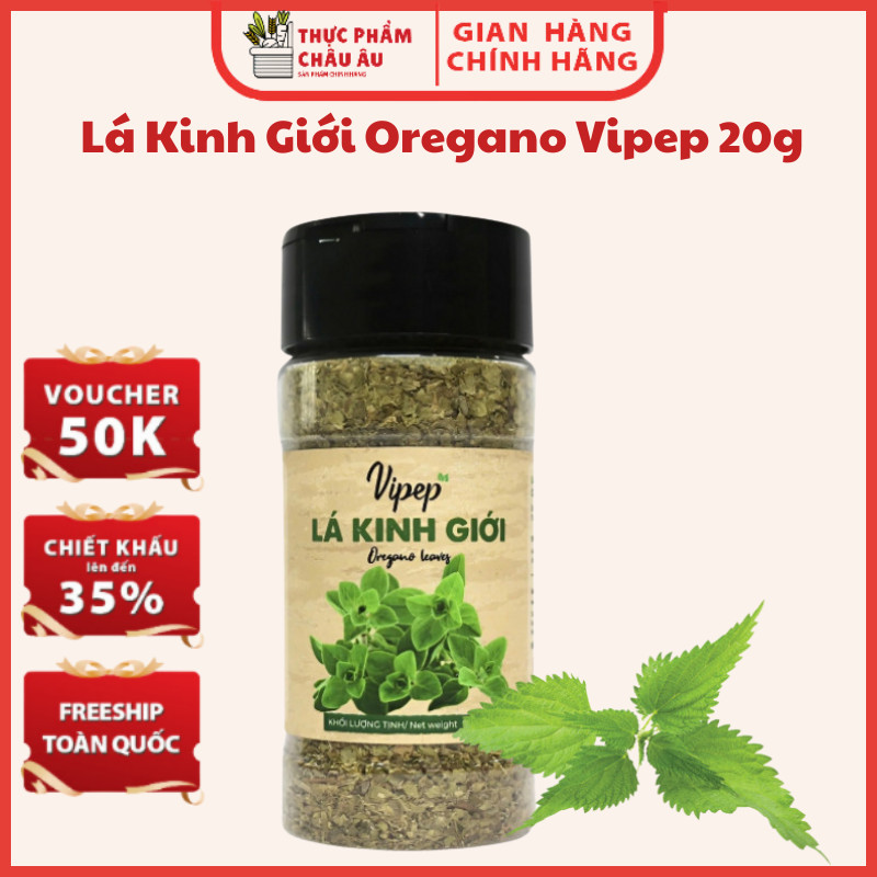 Lá Kinh Giới Oregano Vipep 20g - Gia Vị Nấu Ăn Cao Cấp, Lá Oregano Thơm Ngon, Tăng Hương Vị Món Ăn