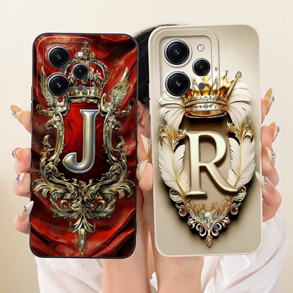 Dành Cho Redmi 12 Ốp Lưng Thời Trang Sang Trọng Chữ A-Z 2D Sơn Điện Thoại 23053RN02A 23053RN02Y 2307