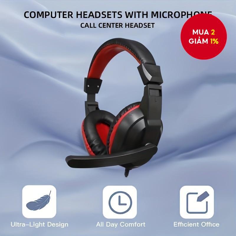 Tai nghe máy tính GH112 cho PC, Tai nghe có dây có micrô, Tai nghe để học tập, Nghe nhạc