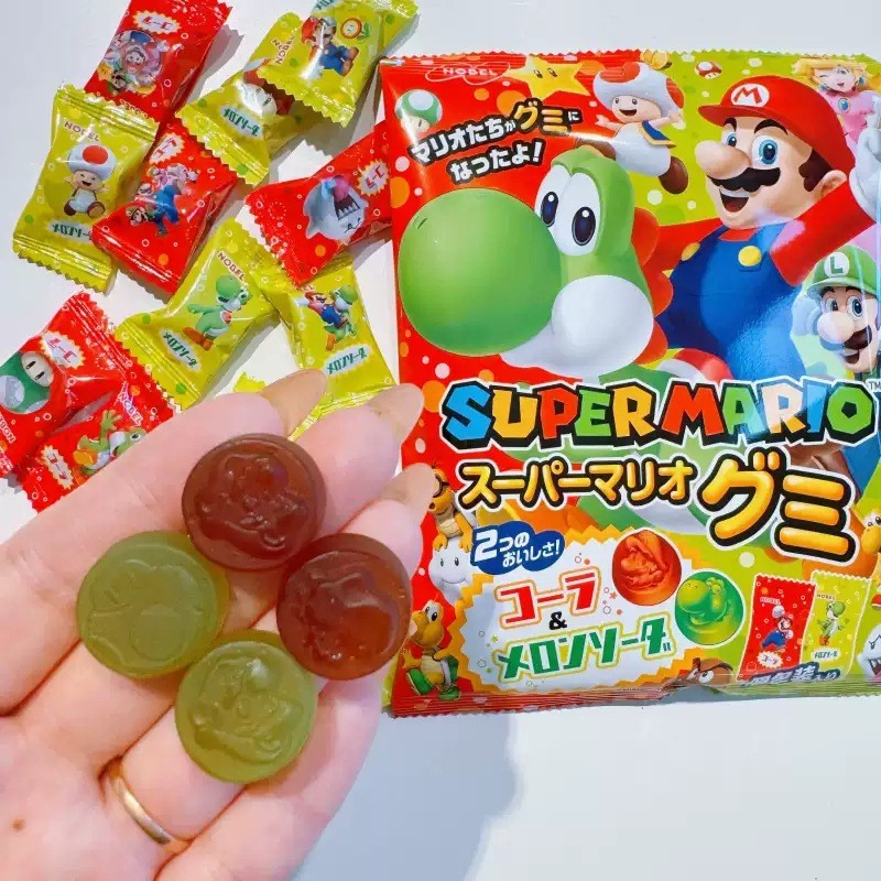 NOBEL QQ Đồ ăn nhẹ phổ biến Gummy Mario Kẹo dẻo trẻ em Cantaloupe NOBEL Cola địa phương Nhật Bản