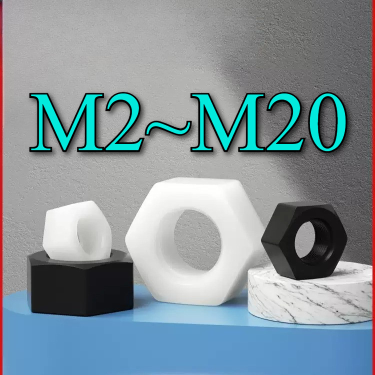 Đai Ốc, Tán Dẹp, Tán Ecu trắng/đen Nylon nhựa  Dùng M2 / M2.5-M20[BBY]