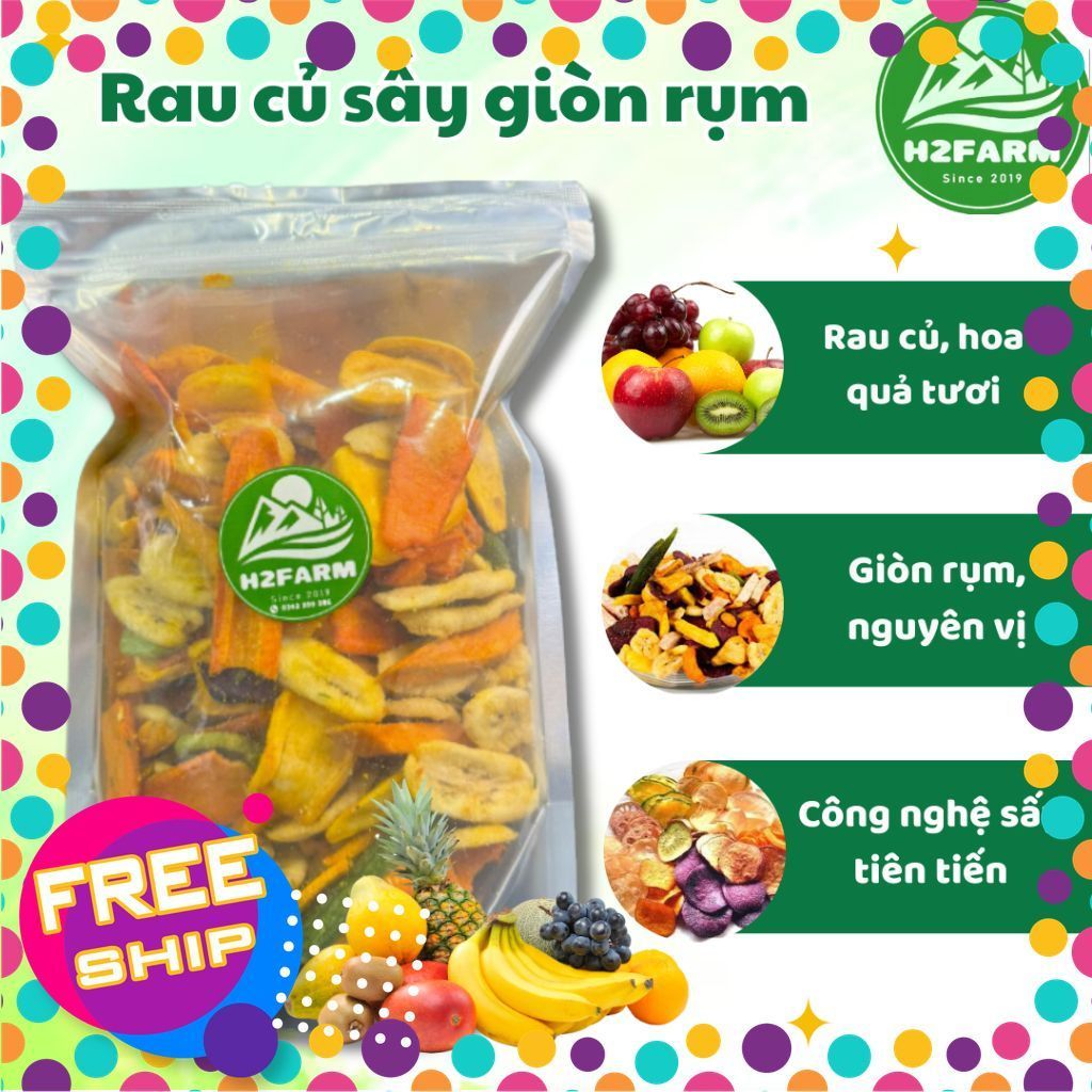 Rau Củ Sấy - H2farm - Ăn Vặt Food - Snack Food - Giòn Tan - Đặc sản Đà lạt nhà H2farm