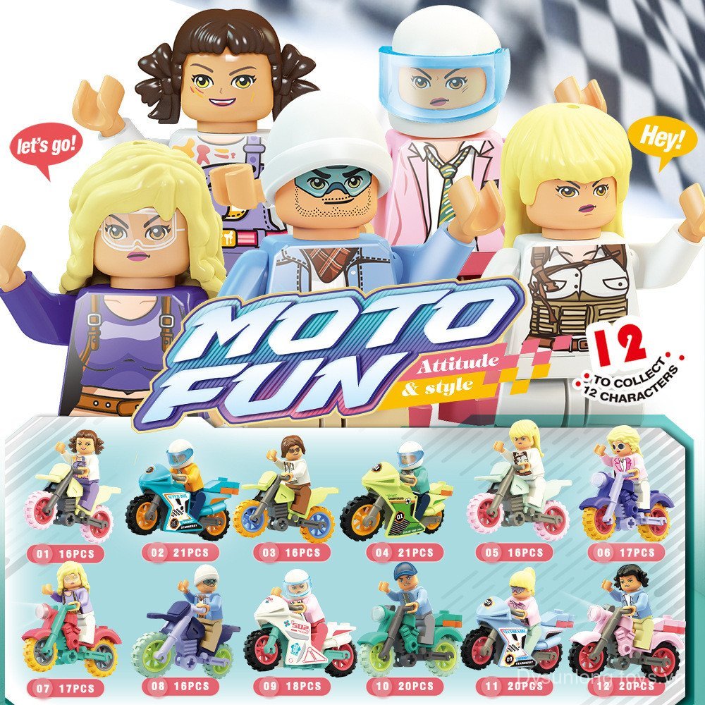 Đồ Chơi Trẻ Em Khối Xây Dựng Tương Thích Với Lego Các Hạt Nhỏ Giáo Dục Hội Bé Gái Xe Máy Câu Lạc Bộ 