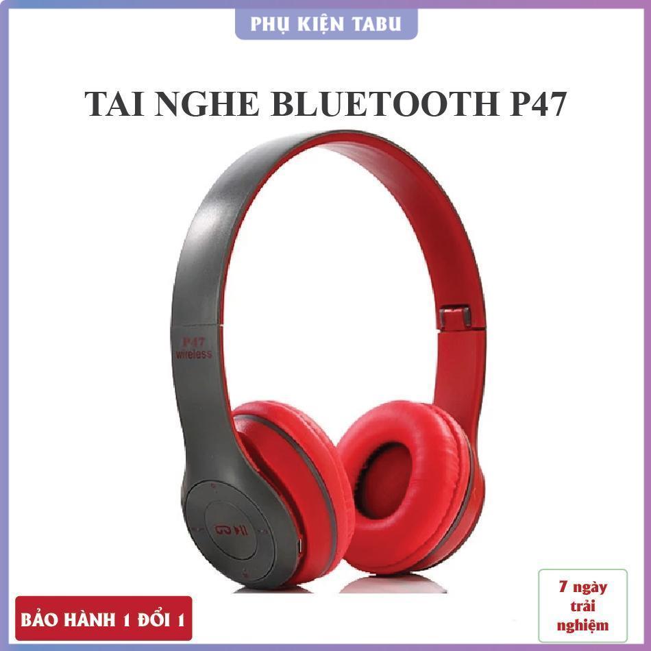 Tai Nghe Chụp Tai Bluetooth P47, Tai Không Dây Nghe Nhạc Cực Hay, Có Mic, Thẻ Nhớ, Âm Bass Cực Chất 
