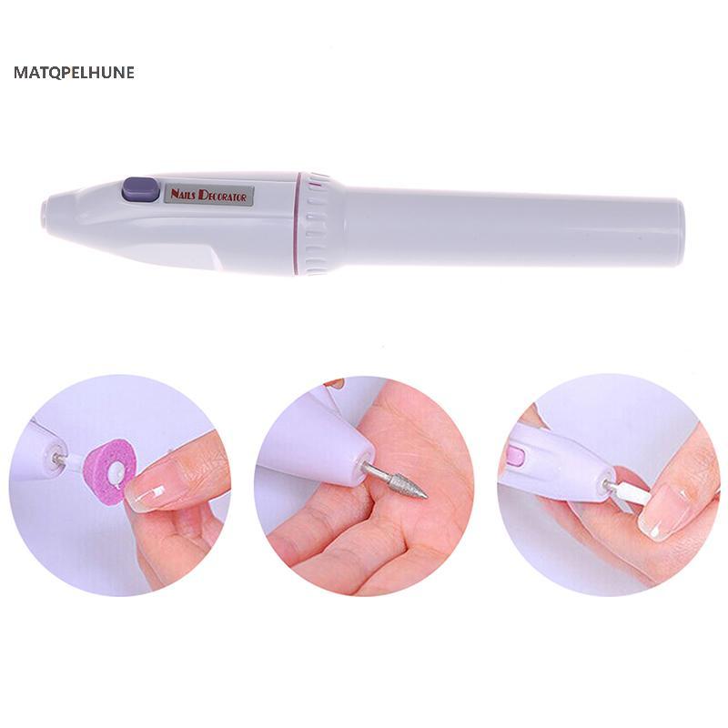 MATQPELHUNE Nail art drill kit tập tin điện đệm bit acrylic di động salon máy VN