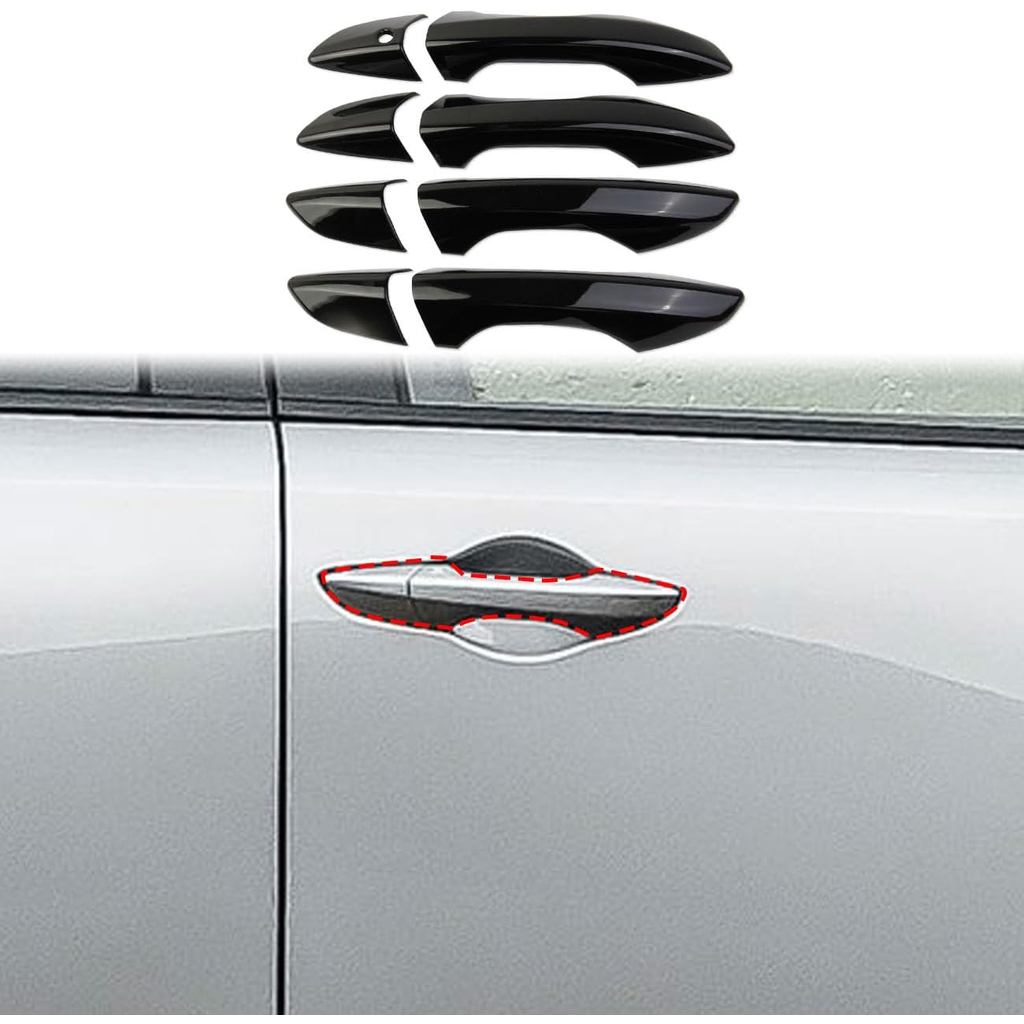 Crosselec Sợi Carbon Tay Nắm Cửa Viền Bao Phụ Kiện 2022-2025 Acura MDX (Vỏ Tay Cầm (Đen Bóng))