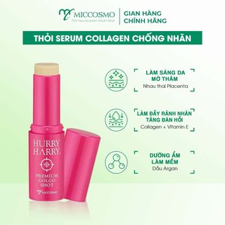 Thỏi Serum Collagen Giảm Nhăn Vùng Mắt, Mũi, Miệng Collagen Miccosmo Hurry Harry Premium Golgo Shot