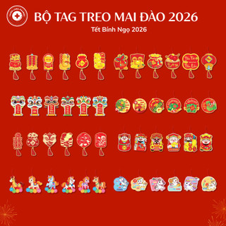  Dây treo trang trí tết 2026 tag treo cây mai đào phụ kiện trang trí tết mẫu đa dạng 