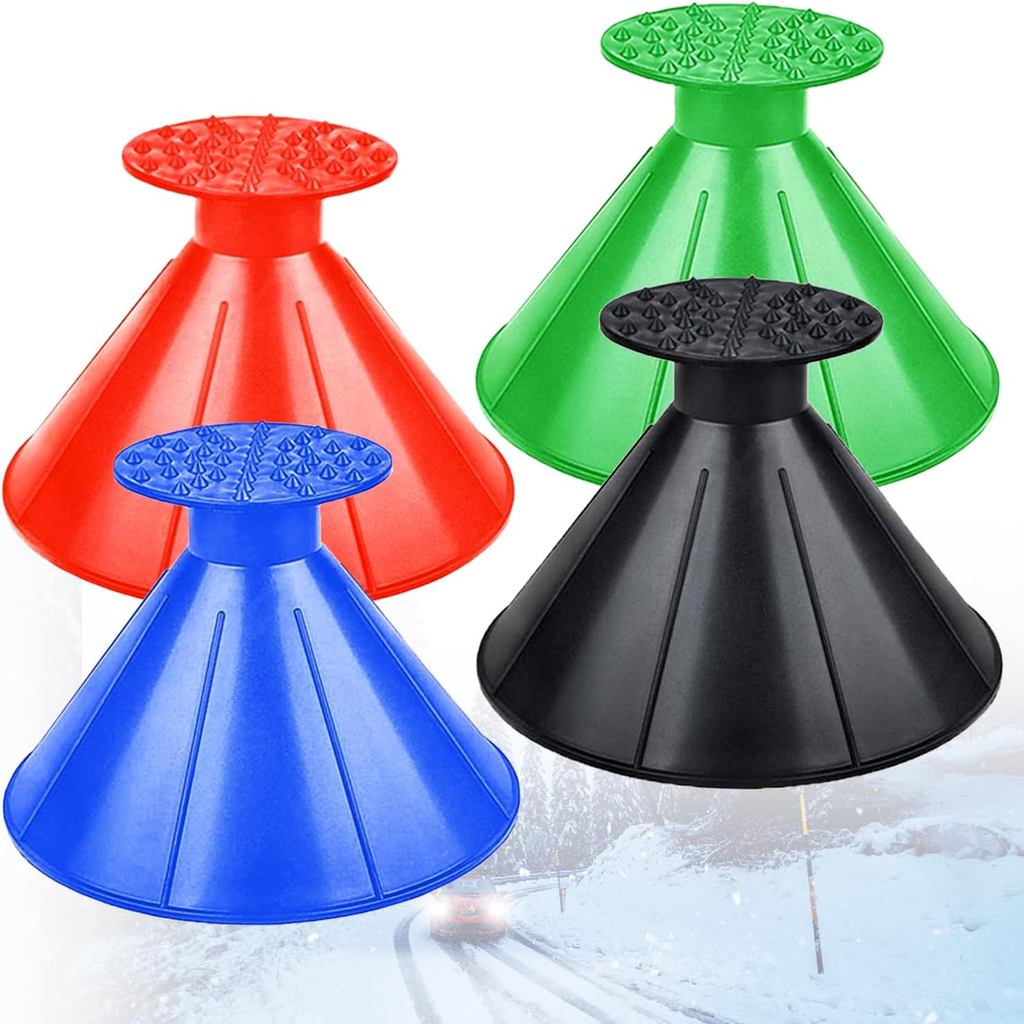 Máy cạo đá ô tô 2026, Dụng cụ cạo tuyết, Dụng cụ cạo đá ma thuật cho kính chắn gió ô tô, 4 chiếc Cần gạt nước tẩy tuyết đa chức năng di động, Nâng cấp nhiên liệu và loại bỏ khử đóng băng 2 trong 1, Đa năng