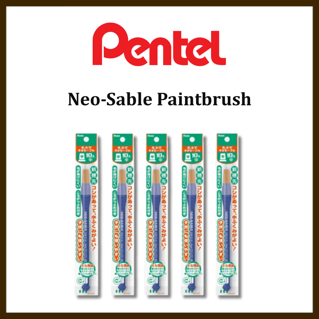 Pentel EFude Neo Sable flat brush No. 10 (set of 5) XZBNF-10