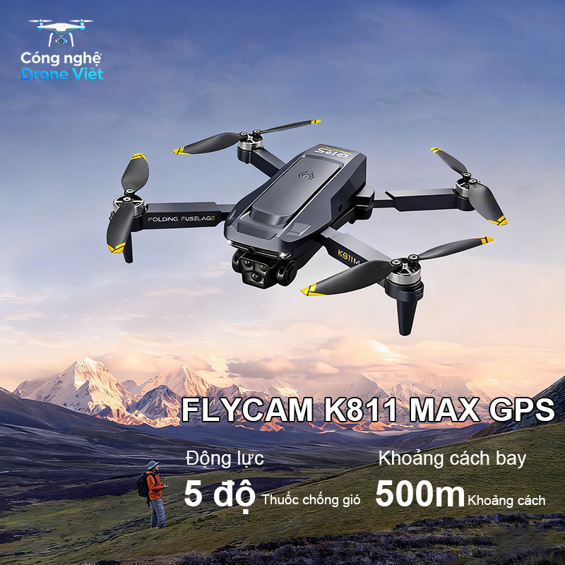 FLYCAM K811 MAX 2025 Drone Cao Cấp Công Nghệ GPS Chính Xác Tránh Chướng Vật Tự Động Lựa chọn lý tưởn