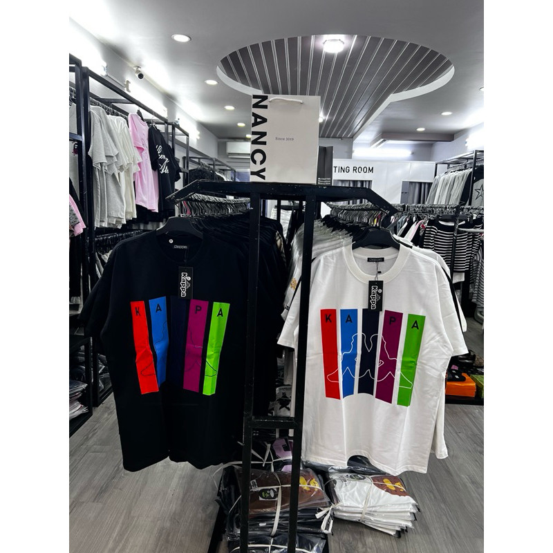 (COD) [FREESHIP] Áo Thun Kappa Trắng Đen Mẫu Mới FullTag Túi Zip