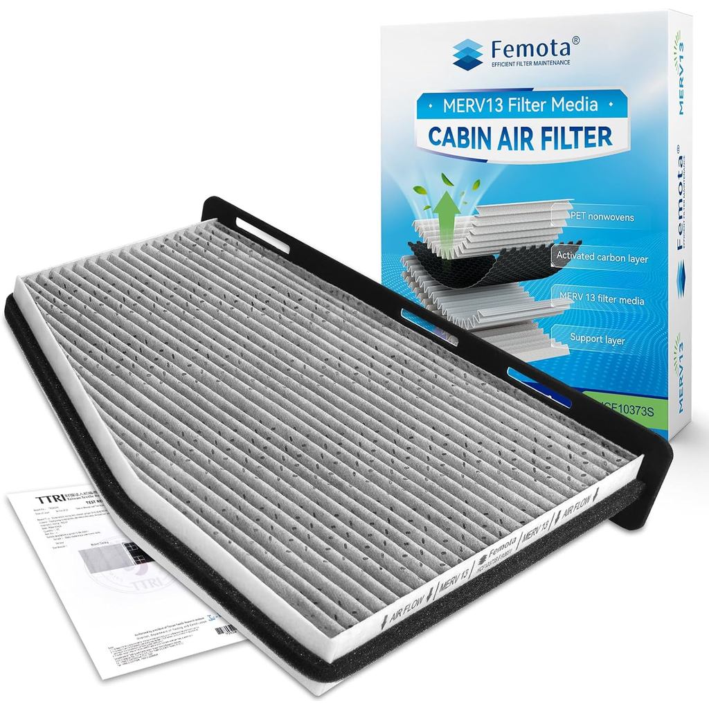 Bộ lọc không khí Cabin MERV 13 được chứng nhận với than hoạt tính, CF10373 cho Audi A3 / A3 Quattro 