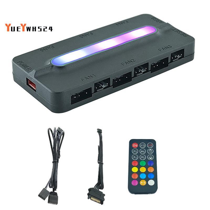 Bộ điều khiển ARGB 5V / 3Pin ARGB 4Pin Quạt PWM Hub Quạt ARGB Hub ARGB Bộ chia trung tâm cho máy tín
