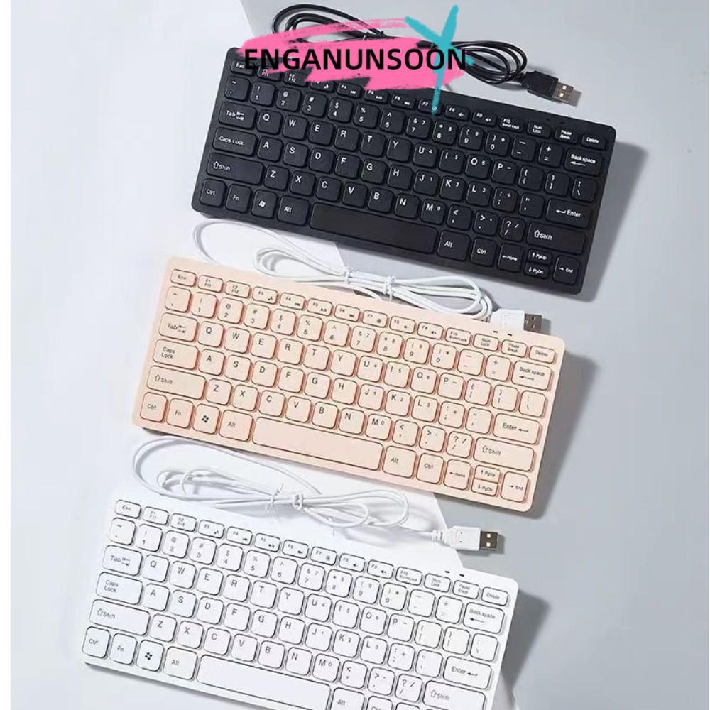 Bàn phím máy tính ENGANUNSOON, Bàn phím có dây tắt USB, Plug Play Nhẹ Slim 78 phím Bàn phím Máy tính