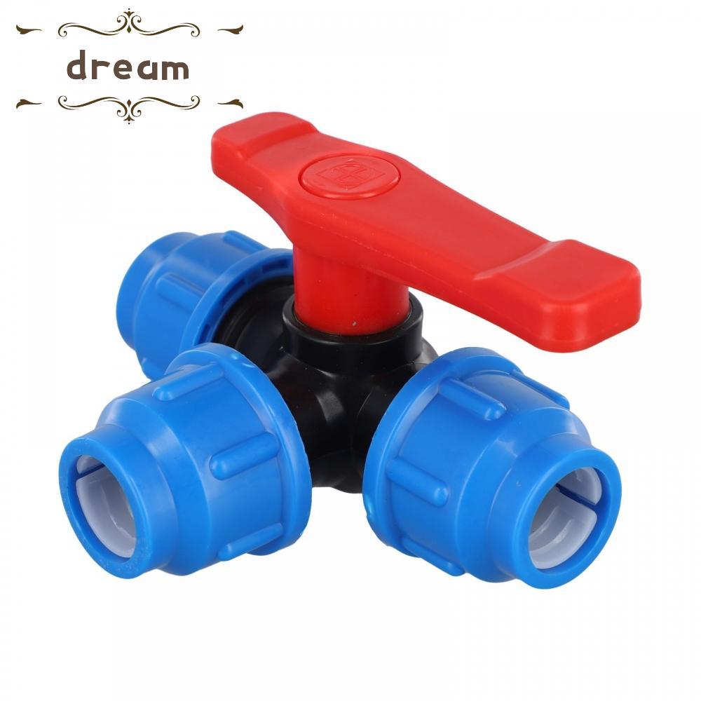 [dreamlife]Efficient 3 Way Ball Valve Plastic Valve for PE Pipe (20/25/32/40/50mm)