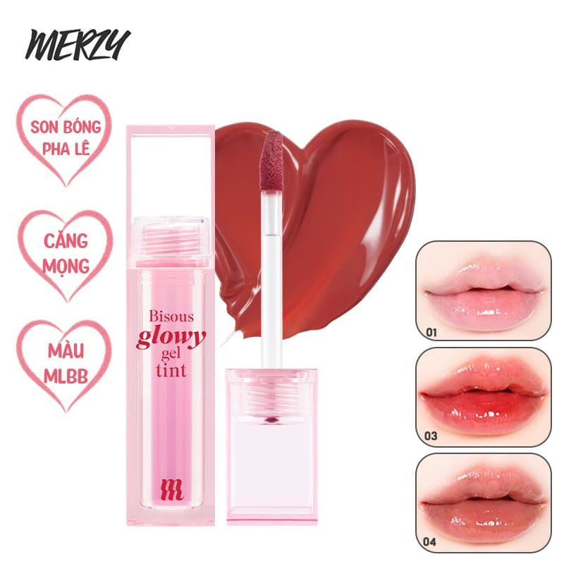 Son Bóng Pha Lê Căng Mọng, Bền Màu Merzy Bisous Glowy Gel Tint 4g