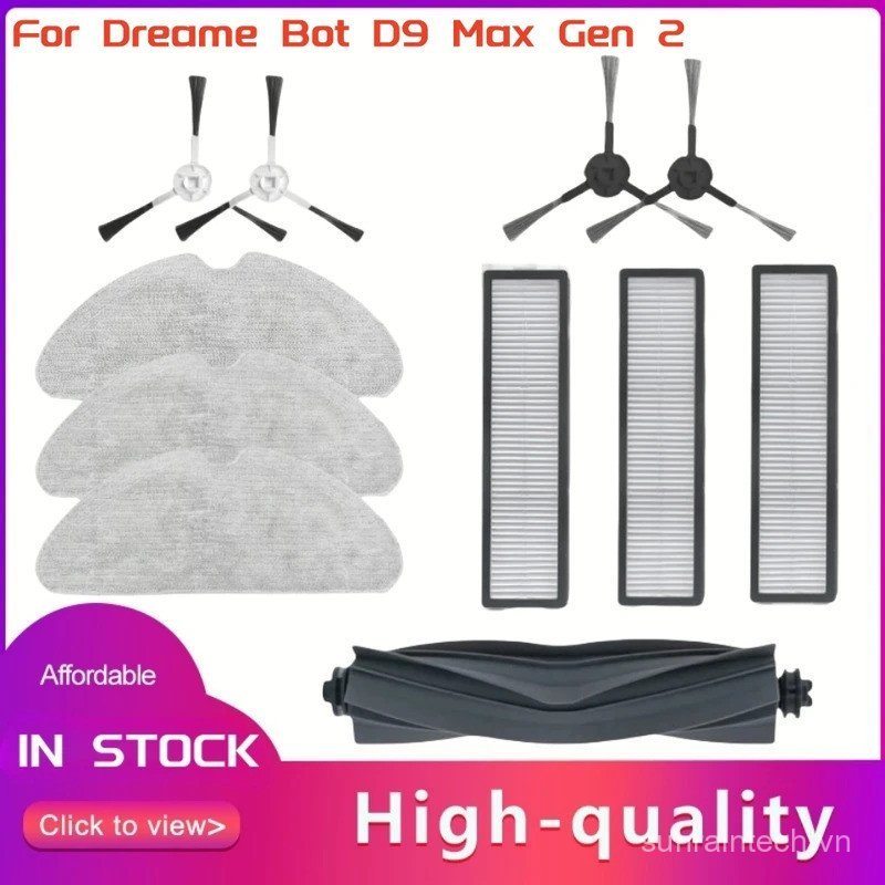 Dành cho Dreame Bot D9 Max Gen 2 / D10s Pro / D10s Phụ kiện máy hút bụi Bàn chải cao su Bàn chải bên