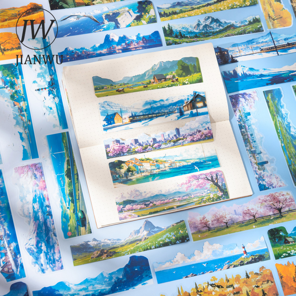 JIANWU Nature Tour of The City Series Vintage Cảnh Tự Nhiên Phong Cảnh Chất Liệu Cắt Dán Sáng Tạo DI