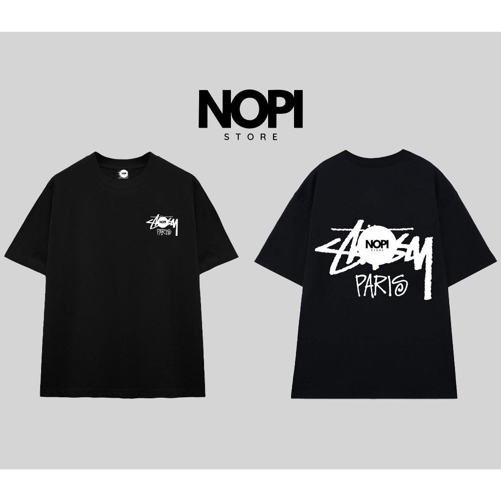 ÁO THUN STU PARIS FORM RỘNG NAM NỮ UNISEX VẢI COTTON HAI CHIỀU CAO CẤP DÀY DẶN - NOPI STORE