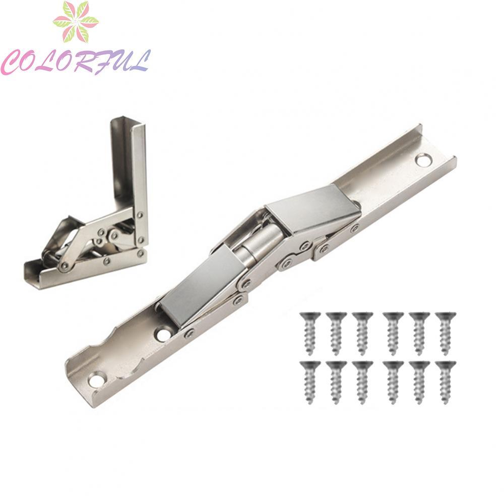【COLORFUL】Folding Door Shelf Hinges 2 Pairs 175 Degree Steel for Cabinet Door Installation